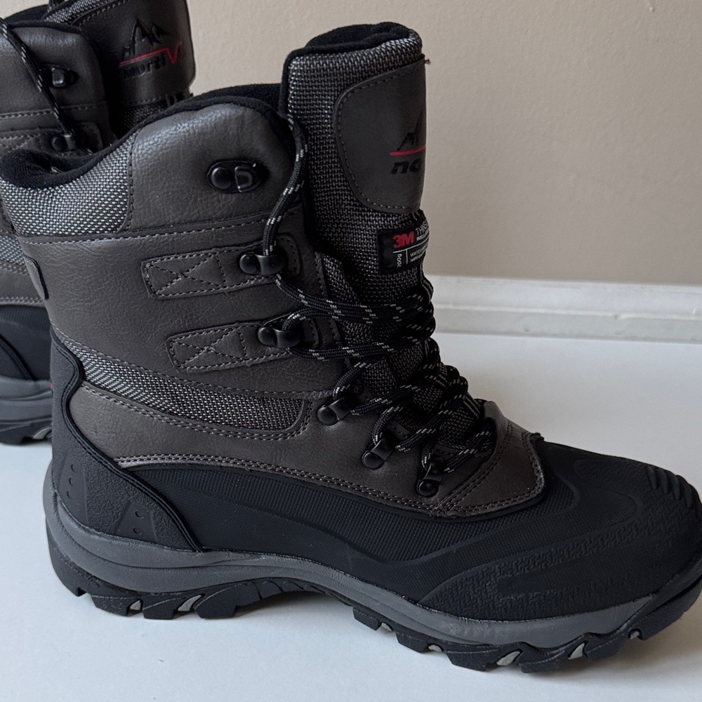 New Norti 8 Men's Black Water Resistant Boots 3M Thinsulate Size 9 - Picture 4 of 8